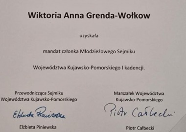 WIKTORIA W MŁODZIEŻOWYM SEJMIKU WOJEWÓDZTWA