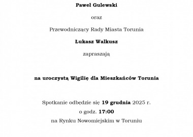 WIGILIA MIEJSKA - INFORMACJA